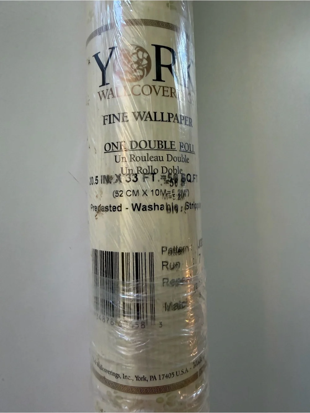 York Wallcoverings Casabella Wallpaper JG0761 Double Roll Green Floral Cream NIP